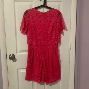 taylor hot pink floral romper